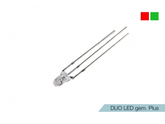 DUO LED rot/weiß LEDs 3mm ultrahell gemeinsamer MINUSPOL kaufen | PUR-LED