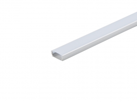 LED Alu U-Profil AL-PU1 6mm silber mit Abdeckung opalweiß 2,0m opalweiß | 2,0m