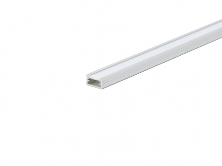 LED Alu U-Profil AL-PU2 7mm silber mit Abdeckung 2,0m opalweiß silber | 2,0m
