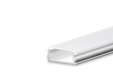 LED Profil AL-PU10 silber mit opalweißer Abdeckung flach 2m 