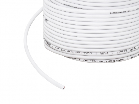 1m 2x 0,34mm² 2-poliges Kabel weiß PUR Outdoor 