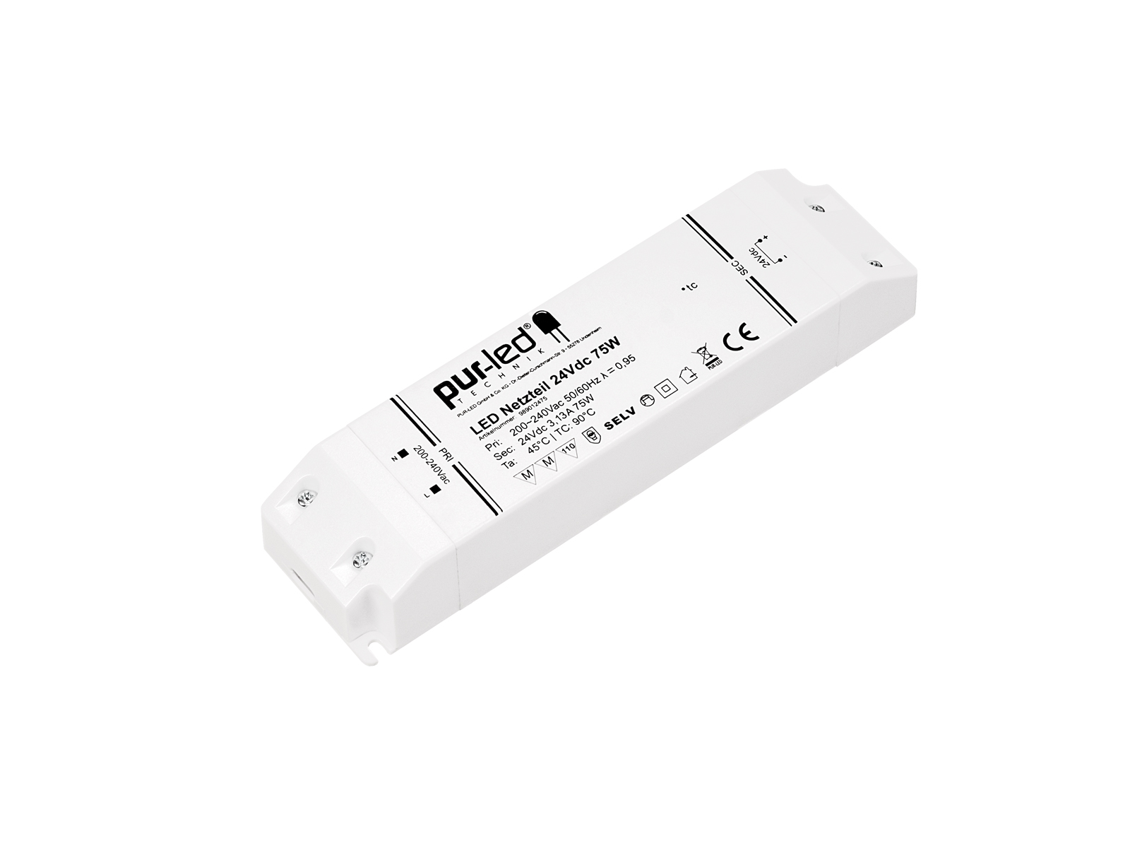 LED Netzteil 24Vdc 75W 3,1A Indoor kaufen | PUR-LED