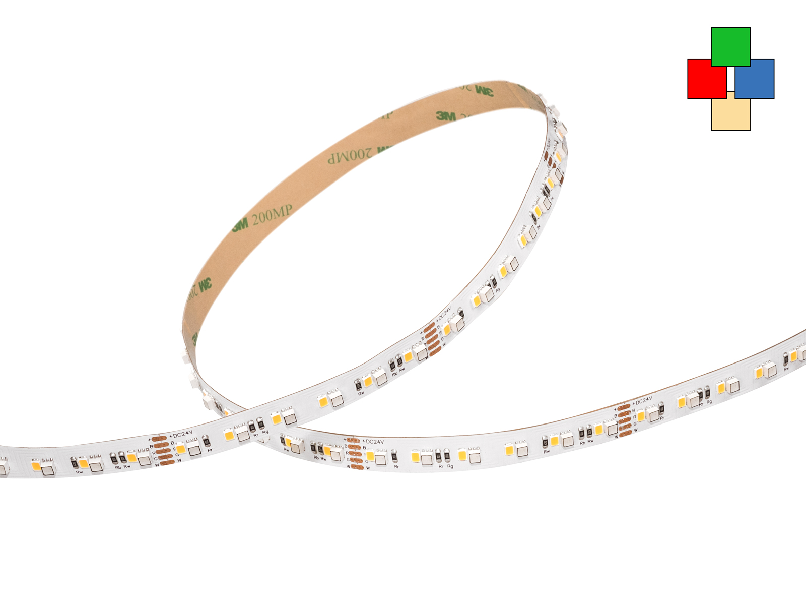 LED Stripe RGB-WW 24Vdc 30W/m 1516lm/m 144LEDs/m 4-Kanal 1m kaufen | PUR-LED