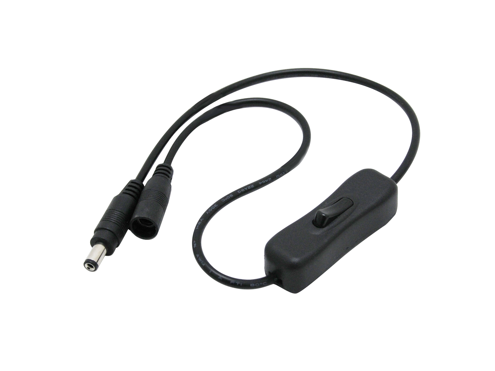 Kabel mit Schalter DC Stecker / DC Buchse schwarz 5,5/2,1mm kaufen | PUR-LED